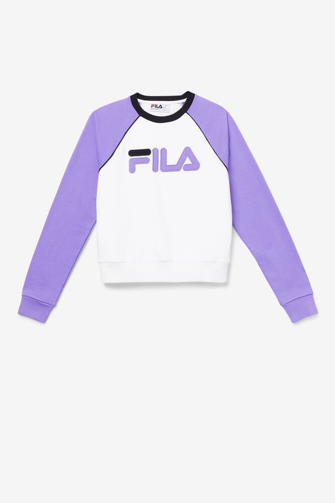 Fila Sweatshirt Riccarda Womens White/Purple - India QTS-532086